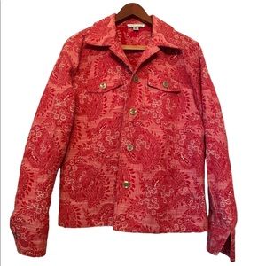 Rebecca Malone Red and Cream Floral Jacket